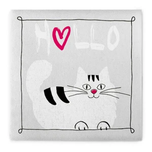 12 Serviette Moritz in Pink aus Linclass® Airlaid 40 x 40 cm - Kätzchen Katze  - Bild 1 von 5