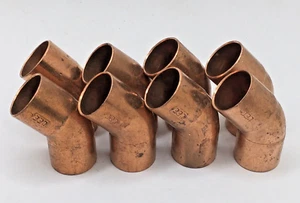 Lee 3/4”x 3/4" Copper Elbow 45 Degree C X C Pipe Fitting Sweat *Lot of (8)* - Picture 1 of 1