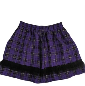 Damen Rock kariert, Plissee, Gothic, High Waist, A Linie, lila. Groß, NEU - Bild 1 von 2