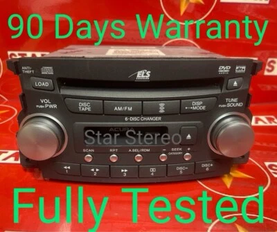 2004 2005 2006 ACURA TL 6 DISC RADIO/DVD/NAV/SAT ELS IT82 39100-SEP-A410 AC106U - Image 1 of 4
