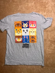 Nintendo Licensed Welcome to Animal Crossing Youth Large Gray Shirt (B) - Picture 1 of 5