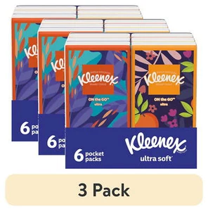 On-The-Go Facial Tissues, 6 On-The-Go Packs, 10 Tissues per Pack, 3-Ply - Picture 1 of 5