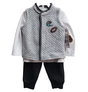 Baby Essentials 3 Piece Football Outfit Set Size 12 M Shirt, Pants & Vest - Picture 1 of 6