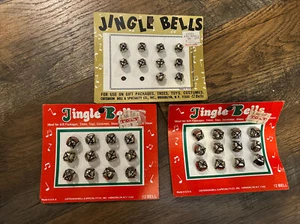 Christmas Jingle Bells 12 On Card Vintage Old New Stock Criterion Bell Lot of 3 - Picture 1 of 8