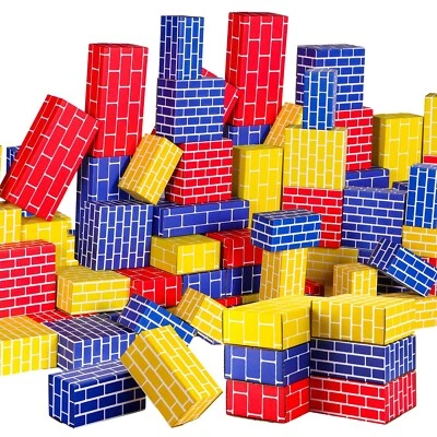 Junkin 80 Pack Cardboard Building Blocks Cardboard Bricks for Kids, Stacking ... - Image 1 of 4