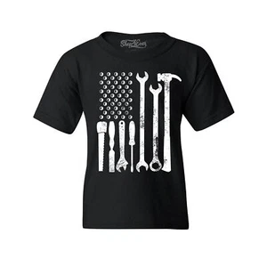 Mechanic Tool American Flag USA Youth's T-Shirt Cars Shirts - Picture 1 of 5