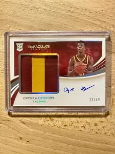 2020 Panini Immaculate Collegiate Onyeka Okongwu Rookie Patch Auto /49 - Picture 1 of 1