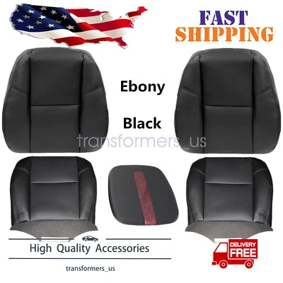 Both Side Perforated Leather Seat Cover Black For 2007-2014 Cadillac Escalade - Image 1 of 4