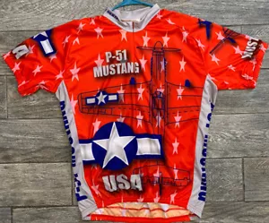 World Trikots Herren P-51 Mustang USA Flugzeug Radfahren Trikot Herren 2XL - Bild 1 von 9