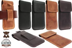 FLAP RIC WAIST POUCH HANDMADE OF GENUINE LEATHER CASE COVER FOR MOBILE PHONES - Picture 1 of 12