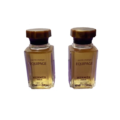 (2) Equipo de viaje vintage Hermès Paris para hombre después del afeitado 0,3 fl oz / 10 ml ea Foto 1 de 4