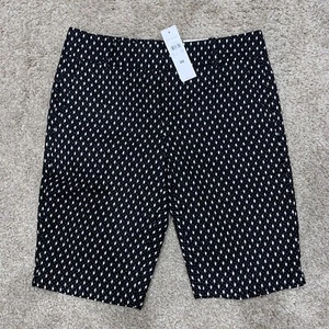 NWT Ann Taylor Womens 00 Black The Boardwalk Stretch All Over Print Short - Picture 1 of 8