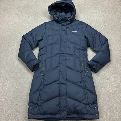 Chaqueta Patagonia Mujer Pequeña Azul Pato Plumón Con Ella Parka Puffer Capucha Abrigo Dama Foto 1 de 4
