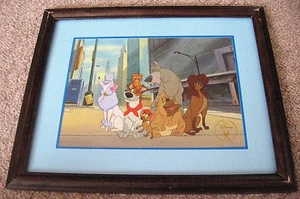 OLIVER & COMPANY 1996 ORIGINAL DISNEY EXKLUSIVE LITHOGRAPHIE GERAHMT 12,5"x15,5" Rarität - Bild 1 von 5