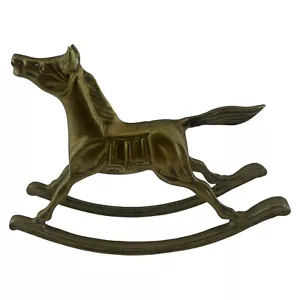 Scultura/Figura cavallo a dondolo vintage in ottone 6”x5”x1,75” - Foto 1 di 4
