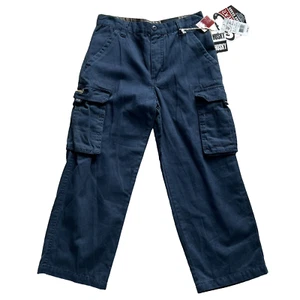 NWT OTB One Tough Brand Boys Size 10 Husky Cargo Pants Blue NEW Straight Leg - Picture 1 of 9