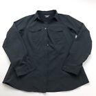 Exofficio Medium 8-10 Button Trek Trail Outdoor Long Sleeve Shirt Black Vented