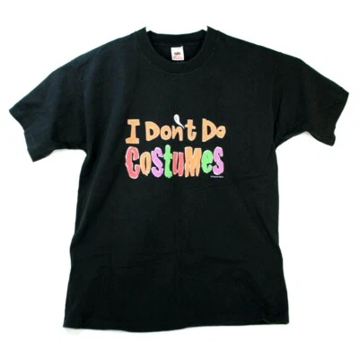 Винтажная футболка 90-х I Don't Do Costumes размер XL черная Halloween Ghost одинарный шов - Изображение 1 из 3
