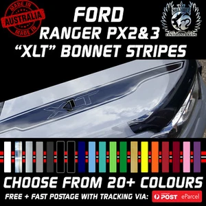 PAIR of FORD RANGER 2015-2022 PX2 & PX3 "XLT" XLT BONNET STRIPES - Picture 1 of 3