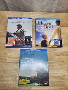 American Sniper Heaven is for Real Touble with the Curve Blu-Ray Movie Lot - Picture 1 of 2
