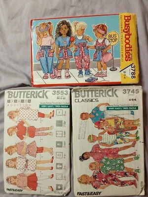 Butterick 3354/Butterick 3745/Butterick 3788 Sz 4/5/6 Kids Patterns 80's - Image 1 of 2