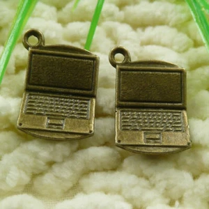 120 Pcs Bronze Plated Laptop Charms Pendant 21X13MM S1882 DIY Jewelry Making - Picture 1 of 6