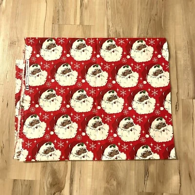 Fabric Traditions Black Santa Christmas Fabric 2023 Design 2 Yards (45” x 72”) - Image 1 of 4
