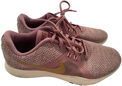 NIKE Flex Trainer 8 AMP Plum Gold Athletic Sneakers Shoes wmns 7 1/2 7.5 BV9967 - Image 1 of 4