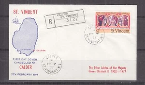 St. VINCENT, 1977 Silver Jubilee $2.00, Reg. First Day cover, CALDER - Picture 1 of 1