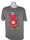 The Flash Shirt Size LARGE Gray "Flash"Drive Graphic Short Sleeve Mens.    M23