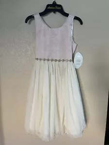 Abito jacquard senza maniche per bambina American Princess taglia 10 nuovo - Foto 1 di 8