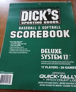 DICK'S Sporting Goods Deluxe Baseball/Softball Score book New 