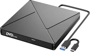 Lecteur CD/DVD Externe pour PC, USB 3.0 et USB-C Graveur DVD Externe Optique - Photo 1/6