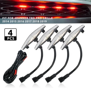 4pcs Clear Lens Red LED Grille Running Lights for Toyota 4Runner TRD Pro 14-23 - Picture 1 of 12