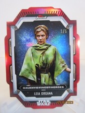 2022 FINEST STAR WARS DIE-CUT SSP RED REFRACTOR GALAXY HEROES LEIA ORGANA #1/5 !