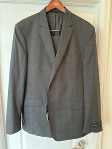 JB Britches Logan charcoal blue windowpane suit 48L/40x33 NWT - Picture 1 of 9
