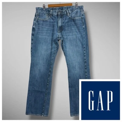 Gap Bootcut Jeans Mens 36x34 (36x32 act.) Blue Boot Flare Whiskers Zip Fly - Image 1 of 4