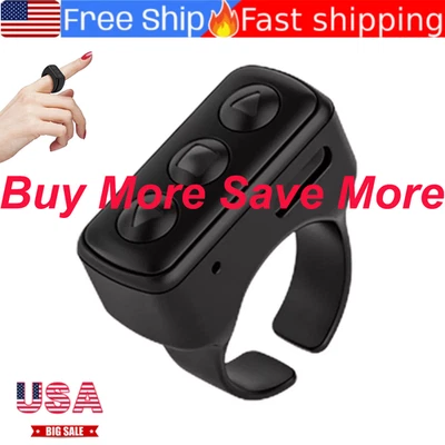 Bluetooth Compatible Phone Scrolling Page Turner Ring Fingertip Remote Control - Image 1 of 4