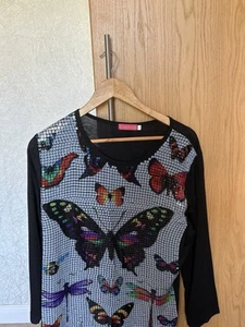Butler & Wilson Butterflies Sequin Top - Picture 1 of 3