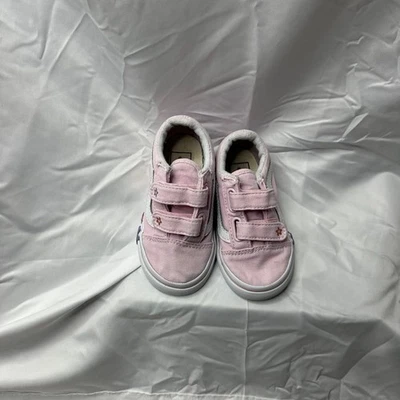 Zapatos Vans para niños pequeños Old Skool V rosa gamuza lona 7c Foto 1 de 3