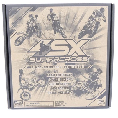 Spin Master SX Supercross 5 Pack 1/24 Scale Diecast Motorcycle Bikes w/ Rider - Image 1 of 4
