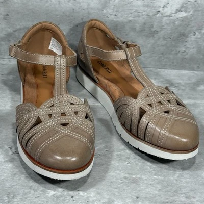 Босоножки Cobb Hill коричневые кожаные с Т-образным ремешком с крючком и петлей регулируемые женские размер 8 - Изображение 1 из 4