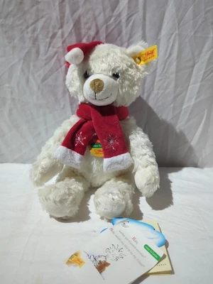 Steiff Cosy Friends 022401 Weihnachtsbär 2004 weiß mit Etikett Top Zustand - Bild 1 von 4