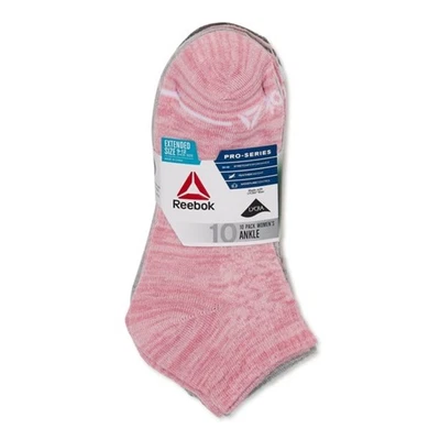 Meias Reebok 10 pares, femininas Ankle Pro Series, tamanho 9-12 - Imagem 1 de 2