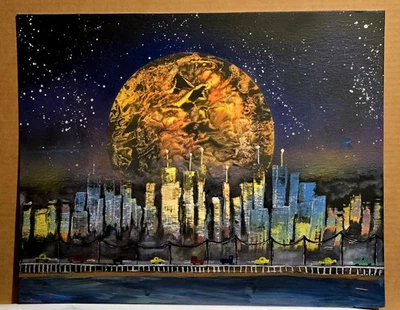 16" X 20" Original Painting Sin City - Image 1 of 2