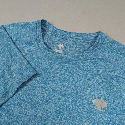 Rabbit Running Shirt Men Medium EZ Tee Short Sleeve Performance Gym Heather Blue - Image 1 of 4