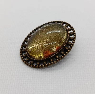 Broche prendedor bronce ámbar báltico genuino 6,2 g Foto 1 de 3