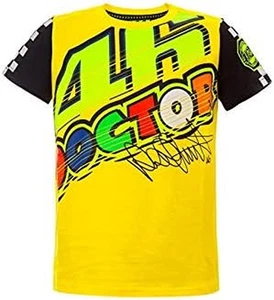 T-Shirt Ufficiale VR46 Rossi 'Il Dottore' Bambini Giovani Cotone Giallo - 8/9 Anni - Foto 1 di 5