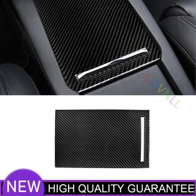 Cubierta de panel de caja de almacenamiento central de fibra de carbono para Tesla Model X 2014-2019 Foto 1 de 4