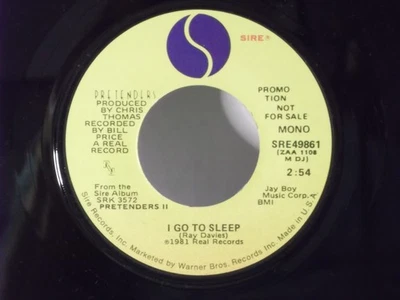The Pretenders,Sire,"I Go To Sleep"US,7" 45,1981 PROMO hit alt rock classic,M - Image 1 of 2
